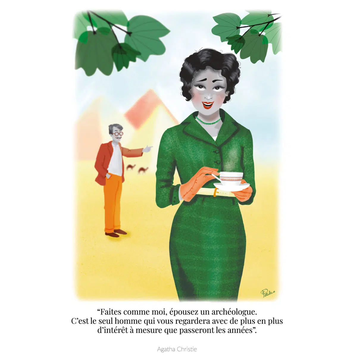 Petula Rocher illustratrice Genève Suisse Canton de Vaud citation Agatha Christie archéologue vieillir