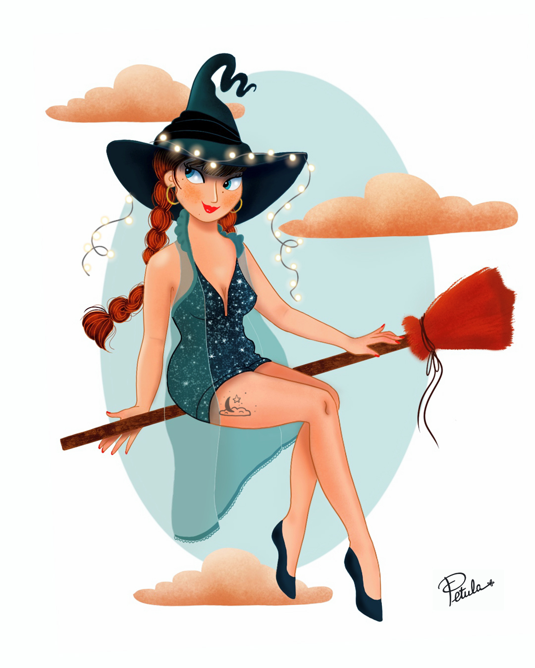 PETULA ROCHER ILLUSTRATRICE GENEVE SORCIERE WITCH HALLOWEEN SEXYWITCH DESSIN ILLUSTRATION