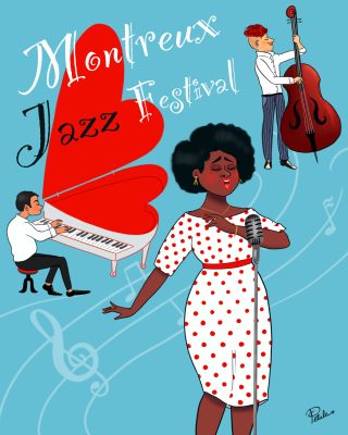 Affiche créée par Petula Rocher pour l'événement international du Montreux Jazz festival